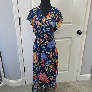Sweet Pea Navy Floral Midi Dress